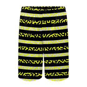 Детские спортивные шорты 3D с принтом Пчела в Екатеринбурге,  100% полиэстер
 | пояс оформлен широкой мягкой резинкой, ткань тянется
 | в желтую полоску | желтые полосы | желтый камуфляж | желтый на черном | желтый узор | полосатая | полосатый | пчела | черно желтый