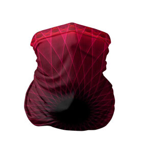 Бандана-труба 3D с принтом Неоновый туннель в Екатеринбурге, 100% полиэстер, ткань с особыми свойствами — Activecool | плотность 150‒180 г/м2; хорошо тянется, но сохраняет форму | красный | линии | неон | туннель | чёрный