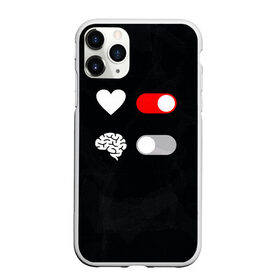 Чехол для iPhone 11 Pro Max матовый с принтом Мозг отключись в Екатеринбурге, Силикон |  | любовь | прикольная | сердце | черный