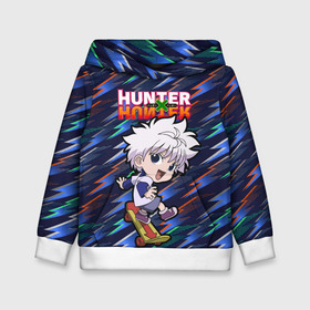 Детская толстовка 3D с принтом Киллуа Hunter x Hunter в Екатеринбурге, 100% полиэстер | двухслойный капюшон со шнурком для регулировки, мягкие манжеты на рукавах и по низу толстовки, спереди карман-кенгуру с мягким внутренним слоем | Тематика изображения на принте: anime | hunter | hunter x hunter | killua | zoldyck | аниме | зодиак | охотник | охотники