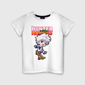 Детская футболка хлопок с принтом Киллуа Hunter x Hunter в Екатеринбурге, 100% хлопок | круглый вырез горловины, полуприлегающий силуэт, длина до линии бедер | Тематика изображения на принте: anime | hunter | hunter x hunter | killua | zoldyck | аниме | зодиак | охотник | охотники