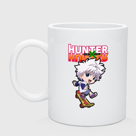 Кружка керамическая с принтом Киллуа Hunter x Hunter в Екатеринбурге, керамика | объем — 330 мл, диаметр — 80 мм. Принт наносится на бока кружки, можно сделать два разных изображения | anime | hunter | hunter x hunter | killua | zoldyck | аниме | зодиак | охотник | охотники