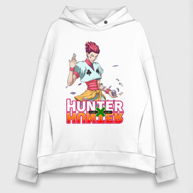 Женское худи Oversize хлопок с принтом Хисока Hunter x Hunter в Екатеринбурге, френч-терри — 70% хлопок, 30% полиэстер. Мягкий теплый начес внутри —100% хлопок | боковые карманы, эластичные манжеты и нижняя кромка, капюшон на магнитной кнопке | anime | hunter | hunter x hunter | zoldyck | аниме | зодиак | охотник | охотники | хисока