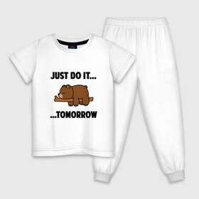 Детская пижама хлопок с принтом Мишка в Екатеринбурге, 100% хлопок |  брюки и футболка прямого кроя, без карманов, на брюках мягкая резинка на поясе и по низу штанин
 | Тематика изображения на принте: bear | гризли | животное | медвед | медвежонок | хищник