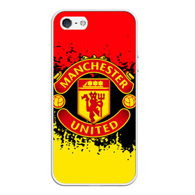 Чехол для iPhone 5/5S матовый с принтом MANCHESTER UNITED в Екатеринбурге, Силикон | Область печати: задняя сторона чехла, без боковых панелей | fc | football | football club | manchester united | sport | английский профессиональный футбольный клуб | манчестер юнайтед | спорт | уефа | униформа | фирменные цвета | фк | футбол | футбольный клуб