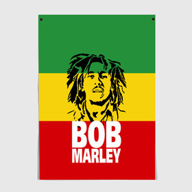Постер с принтом Bob Marley в Екатеринбурге, 100% бумага
 | бумага, плотность 150 мг. Матовая, но за счет высокого коэффициента гладкости имеет небольшой блеск и дает на свету блики, но в отличии от глянцевой бумаги не покрыта лаком | bob | bob marley | движение | музыка | рэгги | свобода | стиль | счастье | ямайка