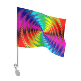 Флаг для автомобиля с принтом Цветной гипноз в Екатеринбурге, 100% полиэстер | Размер: 30*21 см | насыщенные цвета | радуга | спираль | цвет | цвета | яркие цвета | ярко