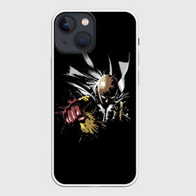 Чехол для iPhone 13 mini с принтом Saitama в Екатеринбурге,  |  | genos | man | men | one | onepunch | onepunchman | punch | saitama | ванпачмен | вапач | генас | генос | герой | сайтама | супергерой | уанпачмен