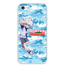 Чехол для iPhone 5/5S матовый с принтом Киллуа Hunter x Hunter в Екатеринбурге, Силикон | Область печати: задняя сторона чехла, без боковых панелей | Тематика изображения на принте: anime | hunter | hunter x hunter | killua | zoldyck | аниме | зодиак | охотник | охотники