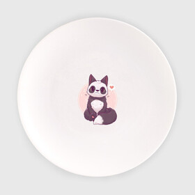 Тарелка с принтом Лисья панда в Екатеринбурге, фарфор | диаметр - 210 мм
диаметр для нанесения принта - 120 мм | арт | белый | лиса | любовь | мило | милота | мимишка | панда | рисунок | сердце | чёрно белый | чёрный