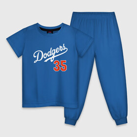Детская пижама хлопок с принтом Los Angeles Dodgers в Екатеринбурге, 100% хлопок |  брюки и футболка прямого кроя, без карманов, на брюках мягкая резинка на поясе и по низу штанин
 | baseball | los angeles | sport.лос анджелес | team | usa | бейсбол | спорт | сша