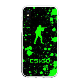 Чехол для iPhone XS Max матовый с принтом CS:GO logo в Екатеринбурге, Силикон | Область печати: задняя сторона чехла, без боковых панелей | american | counter strike | cs go | автомат | америка | армия | бой | брызги | война | детям | игра | капли | кислотный | контр страйк | краска | логотипы игр | мальчикам | монстр | неоновый | оружие | пацанские | пятна