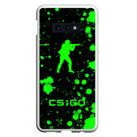 Чехол для Samsung S10E с принтом CSGO logo в Екатеринбурге, Силикон | Область печати: задняя сторона чехла, без боковых панелей | american | counter strike | cs go | автомат | америка | армия | бой | брызги | война | детям | игра | капли | кислотный | контр страйк | краска | логотипы игр | мальчикам | монстр | неоновый | оружие | пацанские | пятна