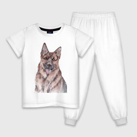 Детская пижама хлопок с принтом Овчарка в Екатеринбурге, 100% хлопок |  брюки и футболка прямого кроя, без карманов, на брюках мягкая резинка на поясе и по низу штанин
 | акварель | животные | звери | краски | овчарка | песокафе | питомцы | рисунок | собаки