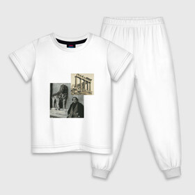 Детская пижама хлопок с принтом Иосиф Бродский Венеция в Екатеринбурге, 100% хлопок |  брюки и футболка прямого кроя, без карманов, на брюках мягкая резинка на поясе и по низу штанин
 | венеция | иосиф бродский