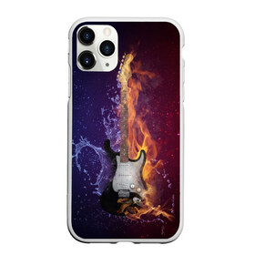 Чехол для iPhone 11 Pro Max матовый с принтом Гитара огня в Екатеринбурге, Силикон |  | fire guitar | jazz | rock | гитара огня | раскаленная гитара