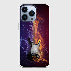 Чехол для iPhone 13 Pro с принтом Гитара огня в Екатеринбурге,  |  | Тематика изображения на принте: fire guitar | jazz | rock | гитара огня | раскаленная гитара