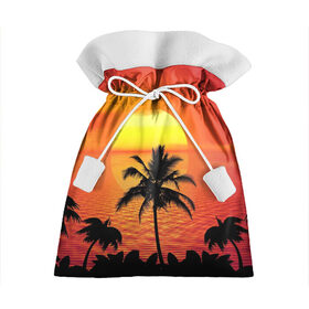 Подарочный 3D мешок с принтом Пальмы на фоне моря в Екатеринбурге, 100% полиэстер | Размер: 29*39 см | summer | восход | гаваи | гавайская | закат | лето | море | океан | отдых | отпуск | пальма | пальмы | солнце | туризм | туристическая