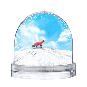 Снежный шар с принтом Лиса и небеса в Екатеринбурге, Пластик | Изображение внутри шара печатается на глянцевой фотобумаге с двух сторон | clouds | fox | mountain | sky | горы | лиса | небо | облака | снег