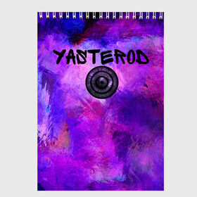 Скетчбук с принтом YASTEROD full paint в Екатеринбурге, 100% бумага
 | 48 листов, плотность листов — 100 г/м2, плотность картонной обложки — 250 г/м2. Листы скреплены сверху удобной пружинной спиралью | eye | paint | purple | rinnegan | yasterod | глаз | краска | риннеган | фиолетовый