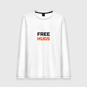 Мужской лонгслив хлопок с принтом free,hugs,бесплатные,обнимашки в Екатеринбурге, 100% хлопок |  | Тематика изображения на принте: 