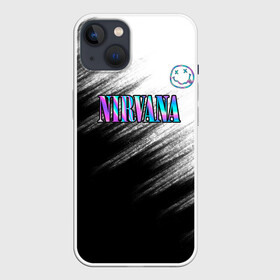 Чехол для iPhone 13 с принтом nirvana в Екатеринбурге,  |  | nirvana | абстракция | брызги | градиент | звук | кино | кобейн | краска | курт | курт кобейн | музыка | неон | нирвана | полосы | потерялся | рок | рок группа | смайлик | текстура | улыбка | черно белое