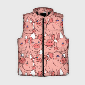 Женский жилет утепленный 3D с принтом Свиньи в Екатеринбурге,  |  | винипух | еда | животноводство | животное | животные | звери | кабан | кобан | лёха | мясо | петачок | питочок | поросёнок | поросята | свинка | свиньи | свинья | стейк | ферма | юмор