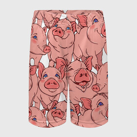 Детские спортивные шорты 3D с принтом Свиньи в Екатеринбурге,  100% полиэстер
 | пояс оформлен широкой мягкой резинкой, ткань тянется
 | винипух | еда | животноводство | животное | животные | звери | кабан | кобан | лёха | мясо | петачок | питочок | поросёнок | поросята | свинка | свиньи | свинья | стейк | ферма | юмор