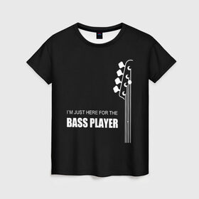 Женская футболка 3D с принтом BASS PLAYER (GUITAR) в Екатеринбурге, 100% полиэфир ( синтетическое хлопкоподобное полотно) | прямой крой, круглый вырез горловины, длина до линии бедер | guitar | nick senpai | бас | бас гитара | гитара | марченко | никита марченко