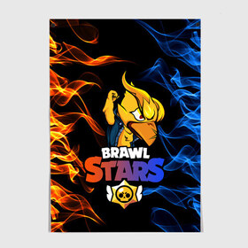 Постер с принтом BRAWL STARS PHOENIX CROW в Екатеринбурге, 100% бумага
 | бумага, плотность 150 мг. Матовая, но за счет высокого коэффициента гладкости имеет небольшой блеск и дает на свету блики, но в отличии от глянцевой бумаги не покрыта лаком | brawl | brawl stars | brawlstars | crow | fire | flame | game | leon | loen | phoenix | shark | star | stars | акула | бравл | браво | вода | звезда | звезды | игра | леон | огонь | пламя | стар | старс | феникс