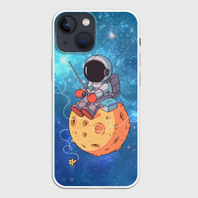 Чехол для iPhone 13 mini с принтом Космонавт в Екатеринбурге,  |  | art | astronaut | cosmonaut | fishing | fishing rod | man | planet | space | stars | арт | астронавт | звезды | космонавт | космос | планета | рыбалка | удочка | человек