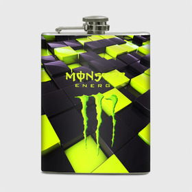 Фляга с принтом MONSTER ENERGY в Екатеринбурге, металлический корпус | емкость 0,22 л, размер 125 х 94 мм. Виниловая наклейка запечатывается полностью | Тематика изображения на принте: energy | monster energy | кофеин | монстр | монстр энерджи | напиток | таурин | энергетик | энергетический напиток