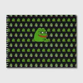 Альбом для рисования с принтом Frog Pepe в Екатеринбурге, 100% бумага
 | матовая бумага, плотность 200 мг. | meme | жаба | звук | лягушка | майнкрафт | мем | пепа | пепе | скин