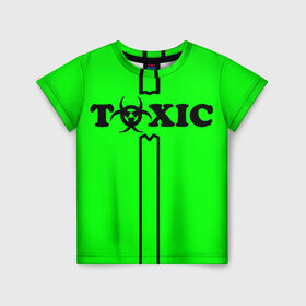 Детская футболка 3D с принтом toxic в Екатеринбурге, 100% гипоаллергенный полиэфир | прямой крой, круглый вырез горловины, длина до линии бедер, чуть спущенное плечо, ткань немного тянется | toxic | противогаз | токсик | токсичный | ядовитый