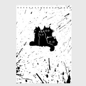Скетчбук с принтом Черные котейки в Екатеринбурге, 100% бумага
 | 48 листов, плотность листов — 100 г/м2, плотность картонной обложки — 250 г/м2. Листы скреплены сверху удобной пружинной спиралью | baby | cat | cute | kitty | аниме | анимешные | брызги красок | глаза | детям | животные | зверек | кавайный | киска | кот | котята | кошак | кошечка | кошка | малыши | милые | мордочка | няшные | прикольные