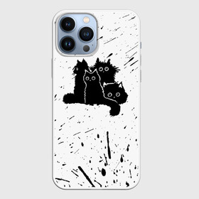 Чехол для iPhone 13 Pro Max с принтом Черные котейки в Екатеринбурге,  |  | baby | cat | cute | kitty | аниме | анимешные | брызги красок | глаза | детям | животные | зверек | кавайный | киска | кот | котята | кошак | кошечка | кошка | малыши | милые | мордочка | няшные | прикольные