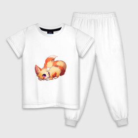 Детская пижама хлопок с принтом Хитрый лисёнок в Екатеринбурге, 100% хлопок |  брюки и футболка прямого кроя, без карманов, на брюках мягкая резинка на поясе и по низу штанин
 | арт | лис | лиса | лисёнок | огненный | рисунок | рыжий | хитрый