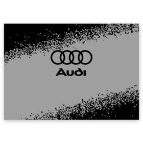 Поздравительная открытка с принтом AUDI / АУДИ в Екатеринбурге, 100% бумага | плотность бумаги 280 г/м2, матовая, на обратной стороне линовка и место для марки
 | audi | auto | felb | logo | moto | quattro | sport | symbol | авто | автомобильные | ауди | кватро | кольца | лого | логотип | логотипы | марка | мото | символ | спорт | фгвш | шильдик