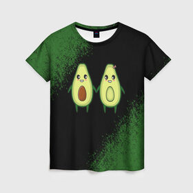 Женская футболка 3D с принтом Авокадо в Екатеринбурге, 100% полиэфир ( синтетическое хлопкоподобное полотно) | прямой крой, круглый вырез горловины, длина до линии бедер | авокадо | веган | еда блогеров | мемы | минимализм | прикольные картинки | прикольные надписи | растение | смешное авокадо | фрукт