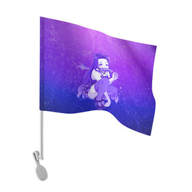 Флаг для автомобиля с принтом Nezuko в Екатеринбурге, 100% полиэстер | Размер: 30*21 см | kamado | kimetsu no yaiba | nezuko | камадо | незуко