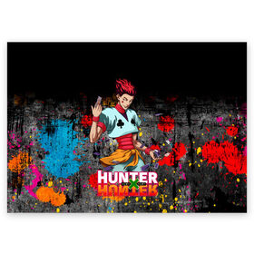 Поздравительная открытка с принтом Хисока Hunter x Hunter в Екатеринбурге, 100% бумага | плотность бумаги 280 г/м2, матовая, на обратной стороне линовка и место для марки
 | Тематика изображения на принте: anime | hunter | hunter x hunter | zoldyck | аниме | зодиак | охотник | охотники | хисока