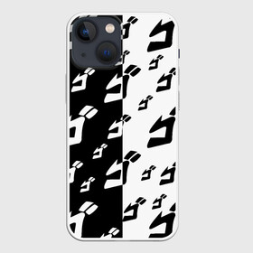 Чехол для iPhone 13 mini с принтом Паттерн ДжоДжо черно белый в Екатеринбурге,  |  | anime | jojo | jojo’s bizarre adventure | аниме | анимэ | биззаре адвенчер | джо | джо джо | джоджо | джонатан джостар | дзёсукэ хигасиката | дзётаро кудзё | жожо | игги | кира | лого | манга | невероятные приключения