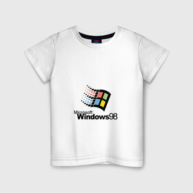 Детская футболка хлопок с принтом Windows 98 в Екатеринбурге, 100% хлопок | круглый вырез горловины, полуприлегающий силуэт, длина до линии бедер | microsoft | windows | windows98 | виндовс | майкрософт