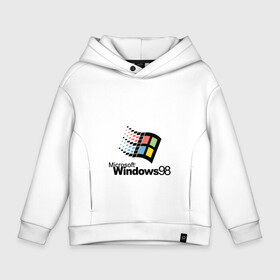 Детское худи Oversize хлопок с принтом Windows 98 в Екатеринбурге, френч-терри — 70% хлопок, 30% полиэстер. Мягкий теплый начес внутри —100% хлопок | боковые карманы, эластичные манжеты и нижняя кромка, капюшон на магнитной кнопке | microsoft | windows | windows98 | виндовс | майкрософт