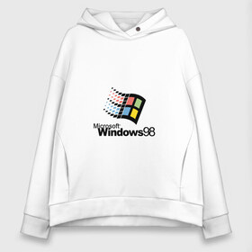 Женское худи Oversize хлопок с принтом Windows 98 в Екатеринбурге, френч-терри — 70% хлопок, 30% полиэстер. Мягкий теплый начес внутри —100% хлопок | боковые карманы, эластичные манжеты и нижняя кромка, капюшон на магнитной кнопке | microsoft | windows | windows98 | виндовс | майкрософт