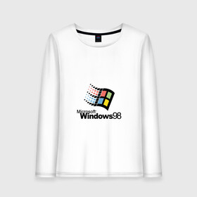 Женский лонгслив хлопок с принтом Windows 98 в Екатеринбурге, 100% хлопок |  | microsoft | windows | windows98 | виндовс | майкрософт