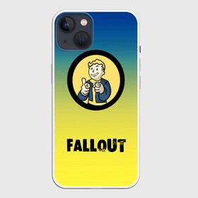 Чехол для iPhone 13 с принтом Fallout Фоллаут в Екатеринбурге,  |  | boy | fallout | new vegas | nuka cola | апокалипсис | бандиты | вегас | война | градиент | девочкам | детям | игра | логотипы игр | мальчикам | оружие | парни | пистолеты | подростковые | постапокалипсис | убежище