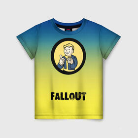 Детская футболка 3D с принтом Fallout/Фоллаут в Екатеринбурге, 100% гипоаллергенный полиэфир | прямой крой, круглый вырез горловины, длина до линии бедер, чуть спущенное плечо, ткань немного тянется | boy | fallout | new vegas | nuka cola | апокалипсис | бандиты | вегас | война | градиент | девочкам | детям | игра | логотипы игр | мальчикам | оружие | парни | пистолеты | подростковые | постапокалипсис | убежище