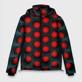 Мужская зимняя куртка 3D с принтом Кошмар Трипофоба в Екатеринбурге, верх — 100% полиэстер; подкладка — 100% полиэстер; утеплитель — 100% полиэстер | длина ниже бедра, свободный силуэт Оверсайз. Есть воротник-стойка, отстегивающийся капюшон и ветрозащитная планка. 

Боковые карманы с листочкой на кнопках и внутренний карман на молнии. | абстракция | геометрия | карбон | кластерные отверстия | кластеры | отверстия | соты | текстура | трипофоб | трипофобия