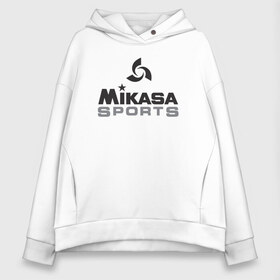 Женское худи Oversize хлопок с принтом MIKASA SPORTS в Екатеринбурге, френч-терри — 70% хлопок, 30% полиэстер. Мягкий теплый начес внутри —100% хлопок | боковые карманы, эластичные манжеты и нижняя кромка, капюшон на магнитной кнопке | Тематика изображения на принте: beach | mikasa | voleybal | volleyball | волебол | волейбол | волейболист | волейболистка | воллейбол | микаса | пляжный